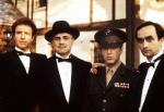 avec James Caan, Marlon Brando et Al Pacino lors du tournage de The Godfather (1972)