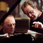 avec Anthony Hopkins sur le tournage de Hannibal (2001)