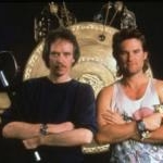 John Carpenter et Kurt Russell sur le tournage de Big Trouble In Little China (1986)