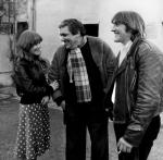 avec Maurice Pialat et Gérard Depardieu sur le tournage de Loulou (1980)