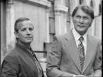 Fernando Di Leo et Jack Palance sur le tournage de I Padroni della citta' en 1976