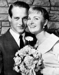 Avec Paul Newman après la cérémonie de mariage à Las Vegas 29/01/1958