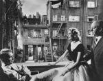 avec James Stewart et Grace Kelly sur le tournage de Rear Window (1954)