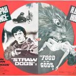 Straw Dogs (1971) : affiche paysage UK pour un double programme violence / horreur