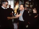 avec le réalisateur Krzysztof Kieslowski et Jean Louis Trintignant dans Trois couleurs: Rouge (1994), la dernière partie de la trilogie mais aussi le dernier film du réalisateur Polonais.