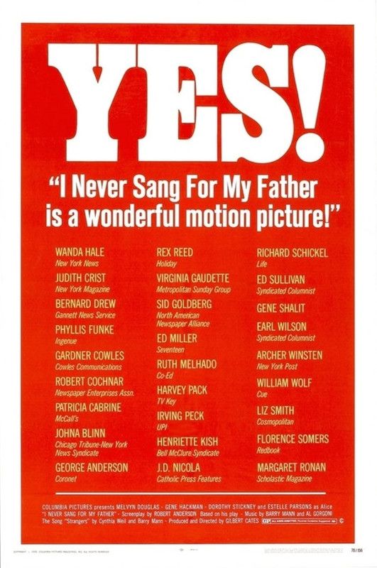 I NEVER SANG FOR MY FATHER